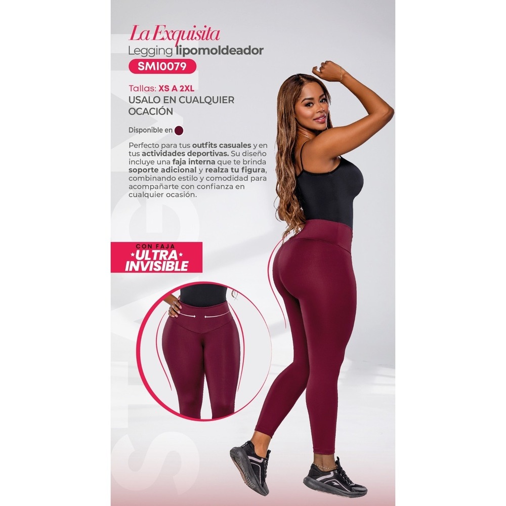 Leggings con Faja Stagmi Colombianas Tummy Control High Waist Butt Shaper New!
